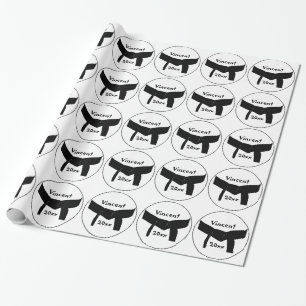 Vechtsporten Basis Zwart Band Cadeaupapier