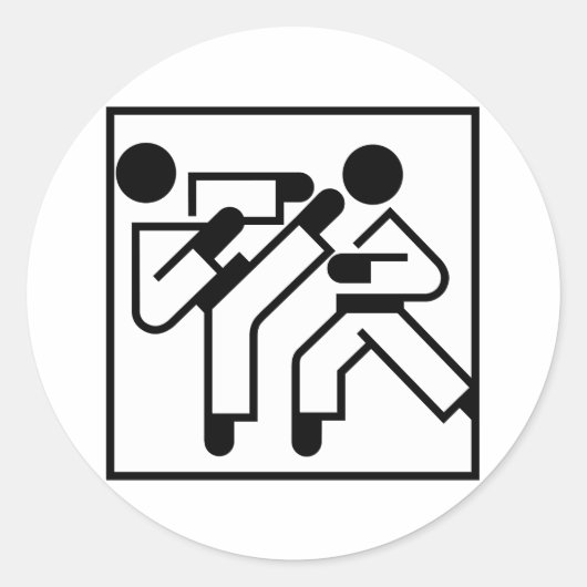 vechtsporten figuren ronde sticker (Voorkant)