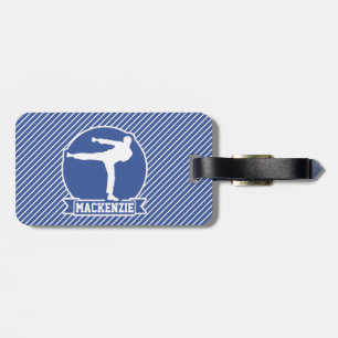 Vechtsporten, Karate, Blauwe & Witte Strepen Bagagelabel