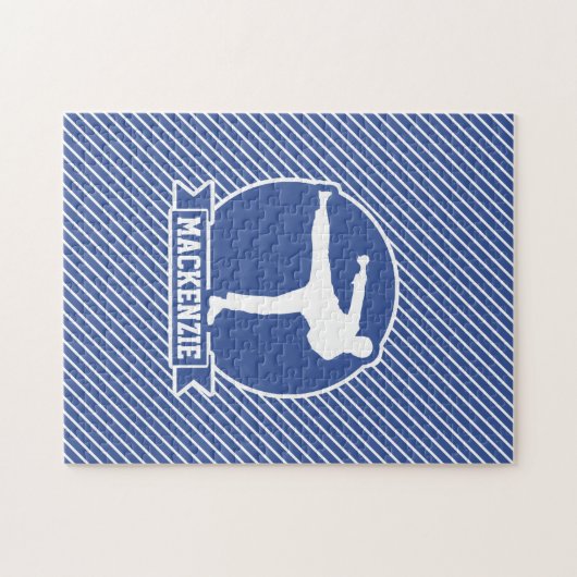 Vechtsporten, Karate, Blauwe & Witte Strepen Legpuzzel (Horizontaal)