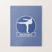Vechtsporten, Karate, Blauwe & Witte Strepen Legpuzzel (Verticaal)