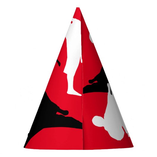 Vechtsporten Verjaardagsfeestje pet met karate pos Feesthoedjes (Achterkant)