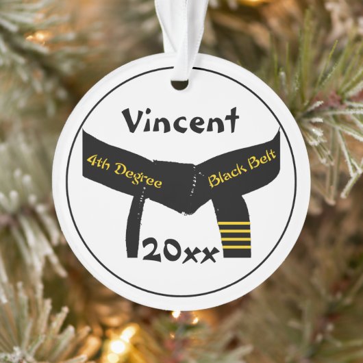 Vechtsporten Vierde graad Black Belt Rank Ornament (Boom)
