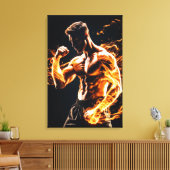 Vechtsporter in Mixed Martial Arts Canvas Afdruk (Insitu (Woonkamer))