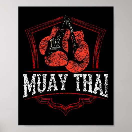 Vechtsporter Muay Thai Boksen Hobby Poster (Voorkant)