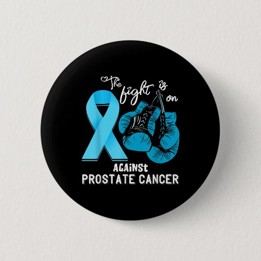 Vechtsteun Prostaatkanker Krijger Prostaat Kan Ronde Button 5,7 Cm (Voorkant)