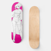 Vechtstijl Anime Girl Skateboard Deck (Voorkant)