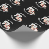 Vechttand en nagel Grappige boksen puns donker BG Cadeaupapier (Hoek)