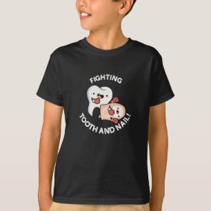 Vechttand en nagel Grappige boksen puns donker BG T-shirt