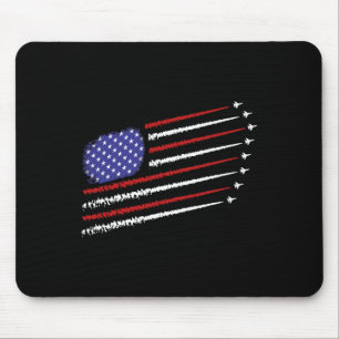 vechtvliegtuigen met de amerikaanse vlag op 4 juli muismat