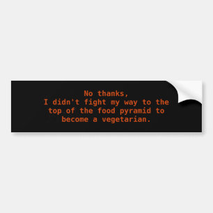 Vechtvoer Vegetarisch Bumpersticker