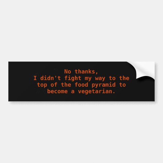 Vechtvoer Vegetarisch Bumpersticker (Voorkant)