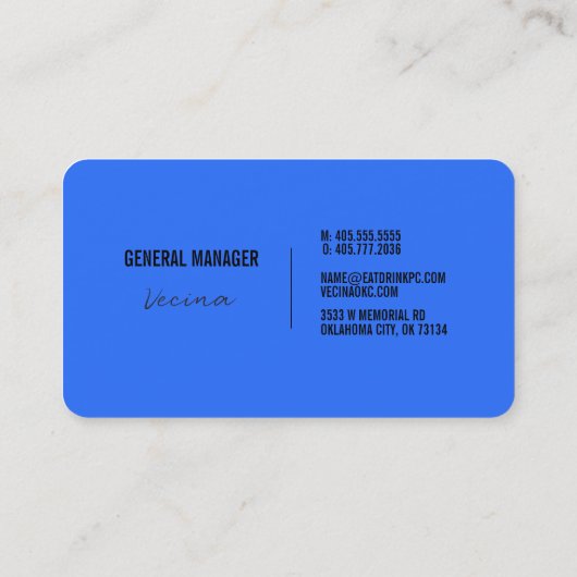 Vecina Visitekaartje (Achterkant)