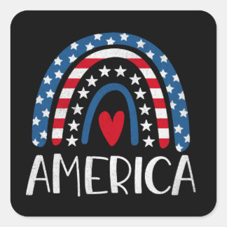 Vector 4th juli Amerikaanse onafhankelijkheidsdag Vierkante Sticker