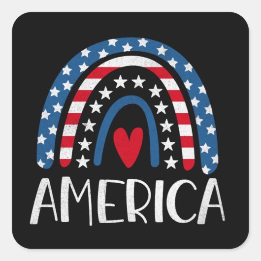 Vector 4th juli Amerikaanse onafhankelijkheidsdag Vierkante Sticker (Voorkant)
