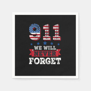 Vector 911 we zullen nooit vergeten t shirt servet