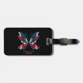 Vector achtergrond met mooie vlinder. tattoo bagagelabel (Achterkant horizontaal)