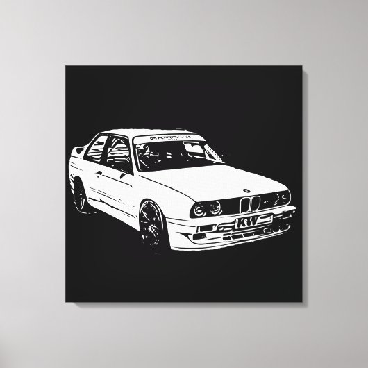 Vector Afbeelding BMW E30 Canvas Afdruk (Voorkant)