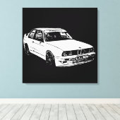 Vector Afbeelding BMW E30 Canvas Afdruk (Insitu (Houten vloer))