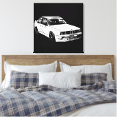 Vector Afbeelding BMW E30 Canvas Afdruk (Insitu (Slaapkamer))