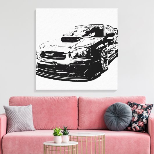Vector Afbeelding Subaru Impreza Wrx Sti Canvas Afdruk (Insitu (Woonkamer))