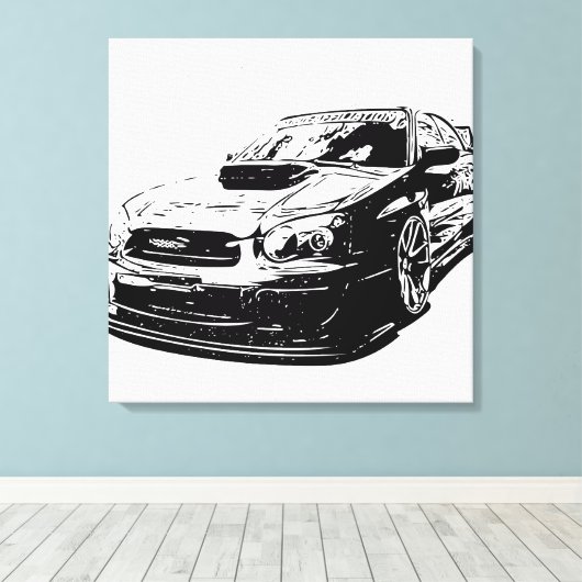 Vector Afbeelding Subaru Impreza Wrx Sti Canvas Afdruk (Insitu (Houten vloer))