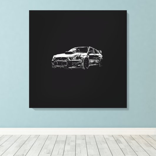 Vector Afbeelding Subaru Impreza Wrx Sti Canvas Afdruk (Insitu (Houten vloer))