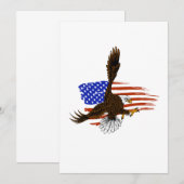 Vector Amerikaanse adelaar tegen Amerikaanse vlag Bedankkaart (Voorkant / Achterkant)
