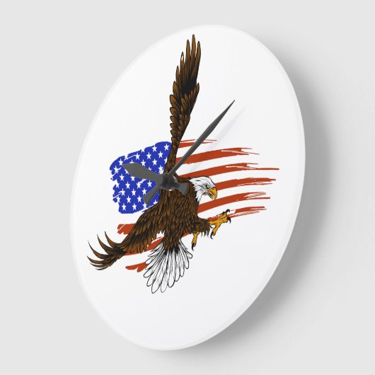 Vector Amerikaanse adelaar tegen Amerikaanse vlag Grote Klok (Hoek)