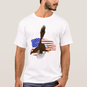 Vector Amerikaanse adelaar tegen Amerikaanse vlag T-shirt (Voorkant)