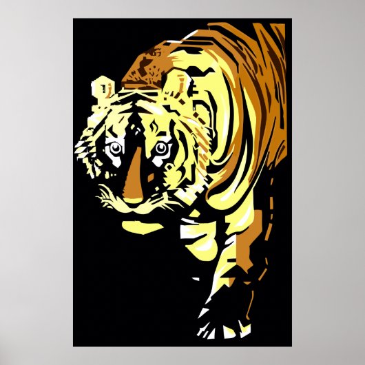 Vector art deco tijger poster (Voorkant)