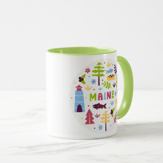 Vector Art Maine Theme Statussymbolen Mok (Voorkant rechts)