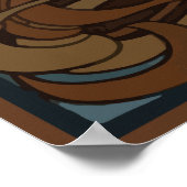 Vector art nouveau twee gezichten zoenen poster (Hoek)