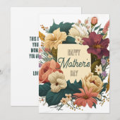 Vector Bloemboeket Moederdag Eigen Bericht Feestdagenkaart (Voorkant / Achterkant)