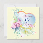 Vector Bloemen en Hart Save The Date Wedding Kaart (Voorkant)