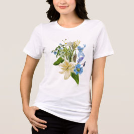 Vector bloemenboeket ontwerp: tuin zomer lente Tri-Blend shirt