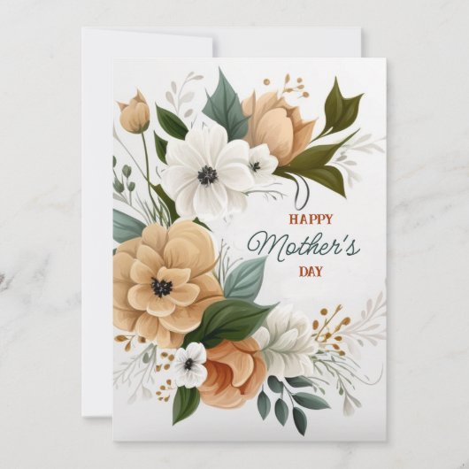 Vector Bloemenkrans Moederdag Aangepast Bericht Feestdagenkaart (Voorkant)