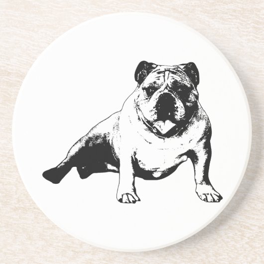 Vector Bulldog Design Zandsteen Onderzetter (Voorkant)