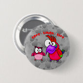 Vector Cartoons vogels met sms Love Laugh Live Ronde Button 5,7 Cm (Voorkant /achterkant)