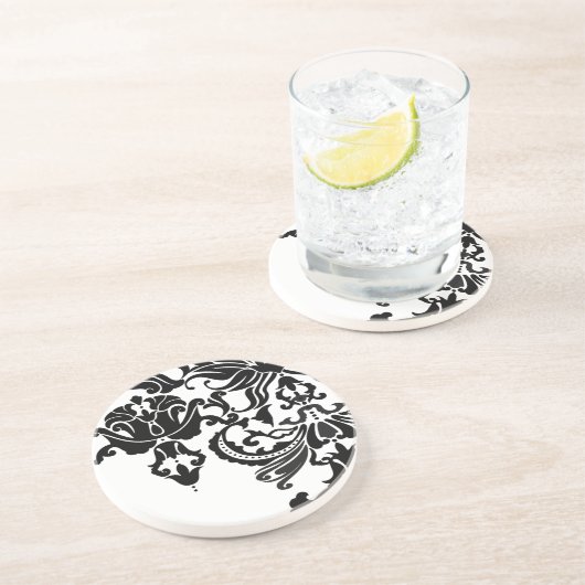 Vector Damask Zandsteen Onderzetter (Zijkant)