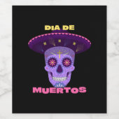 Vector dia de los muertos - dag van de doden wijn etiket (Enkel label)