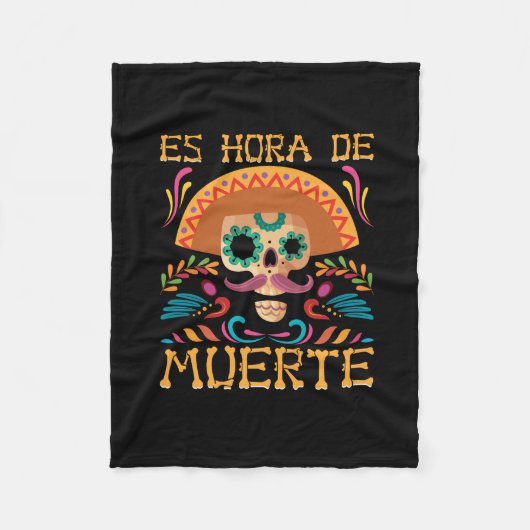 Vector dia de los muertos t-shirt ontwerp sjabloon fleece deken (Voorkant)
