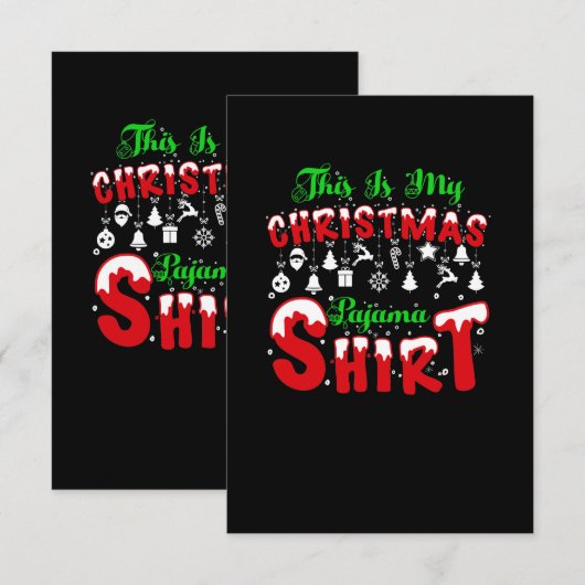 Vector dit is mijn kerst pyjama shirt citeert t kaart (Voorkant / Achterkant)