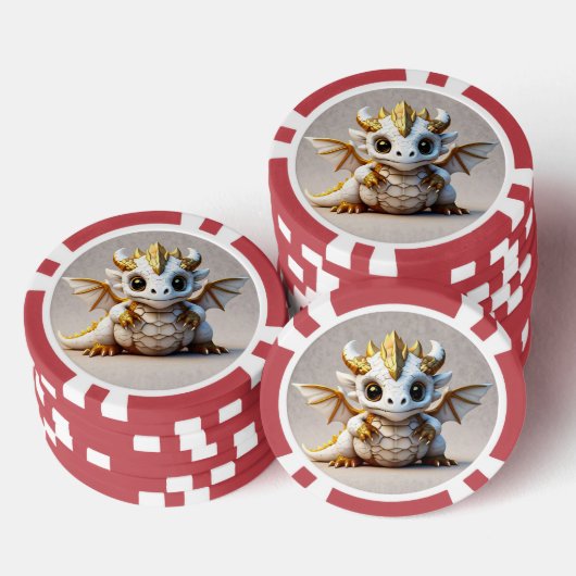 Vector Dragon Design Poker Chips (Opstapeling)