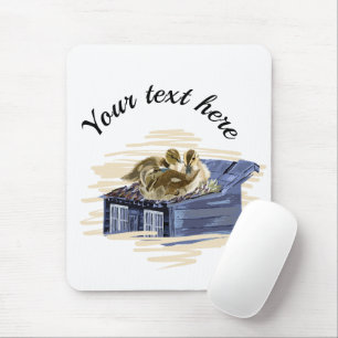 Vector eend familie illustratie muismat