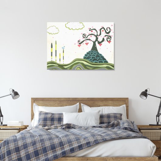 Vector Fantasy Doodle Landscape Art Canvas (Insitu (Slaapkamer))