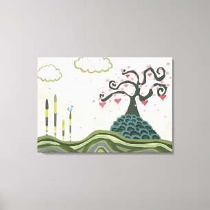 Vector Fantasy Doodle Landscape Art Canvas