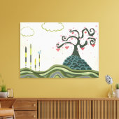 Vector Fantasy Doodle Landscape Art Canvas Afdruk (Insitu (Woonkamer))