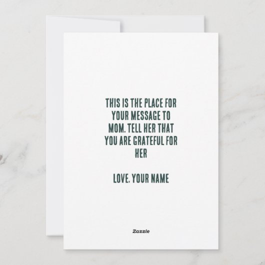 Vector Floral Bouquet Moederdag Custom Message Feestdagenkaart (Achterkant)