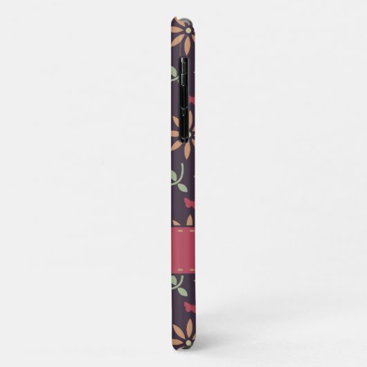  Vector Floral Patroon met Naam Case-Mate iPhone Case (Achterkant/links)